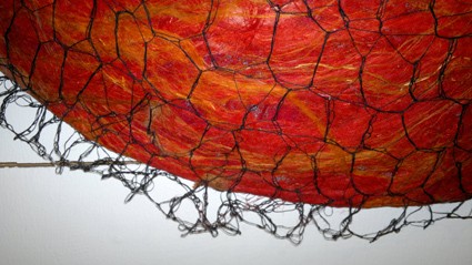An textile art work by Helena Kaikkonen named Samalla Matkalla